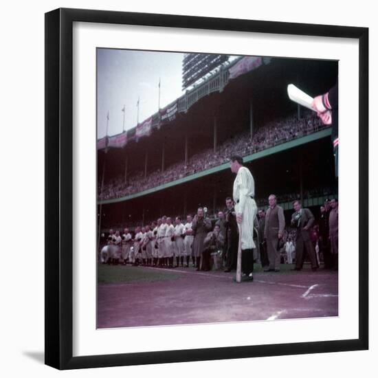 Baseball Player Babe Ruth in Uniform at Yankee Stadium-Ralph Morse-Framed Premium Photographic Print