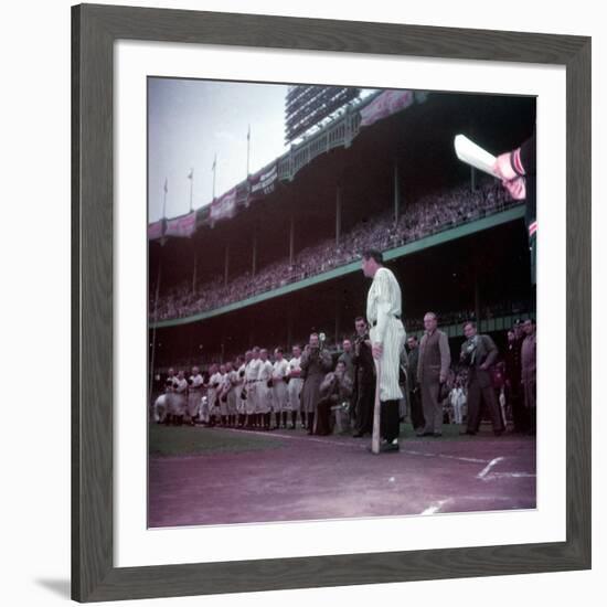 Baseball Player Babe Ruth in Uniform at Yankee Stadium-Ralph Morse-Framed Premium Photographic Print