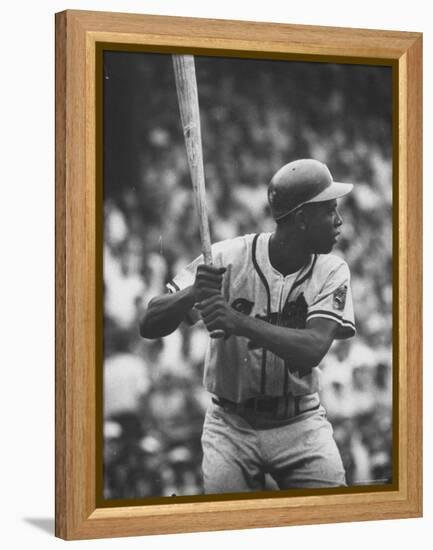 Baseball Player Hank Aaron Waiting for the Pitch-George Silk-Framed Premier Image Canvas