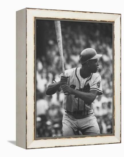 Baseball Player Hank Aaron Waiting for the Pitch-George Silk-Framed Premier Image Canvas