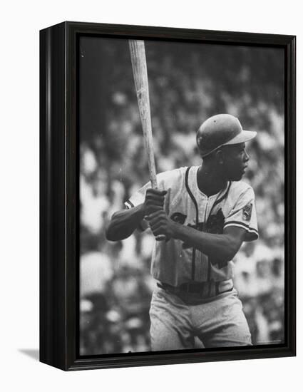 Baseball Player Hank Aaron Waiting for the Pitch-George Silk-Framed Premier Image Canvas