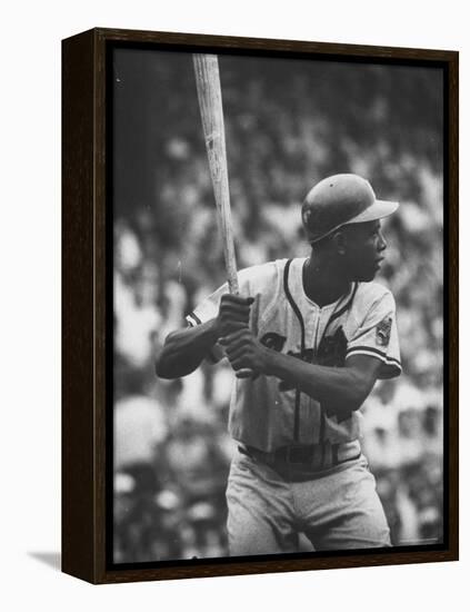 Baseball Player Hank Aaron Waiting for the Pitch-George Silk-Framed Premier Image Canvas