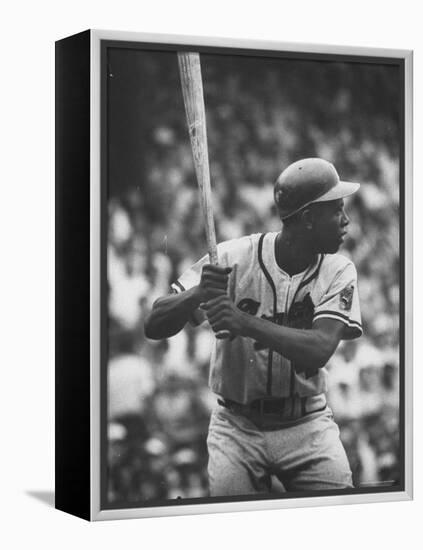 Baseball Player Hank Aaron Waiting for the Pitch-George Silk-Framed Premier Image Canvas