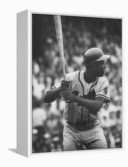 Baseball Player Hank Aaron Waiting for the Pitch-George Silk-Framed Premier Image Canvas