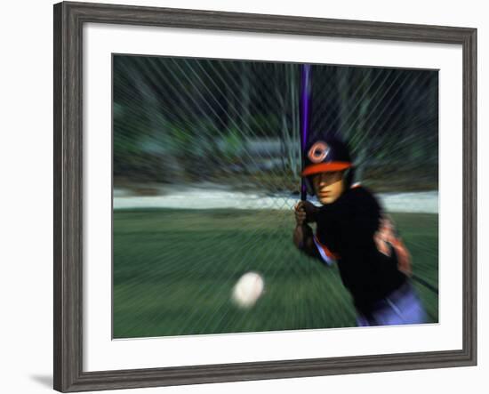 Baseball Player Hitting the Ball-Bill Bachmann-Framed Photographic Print