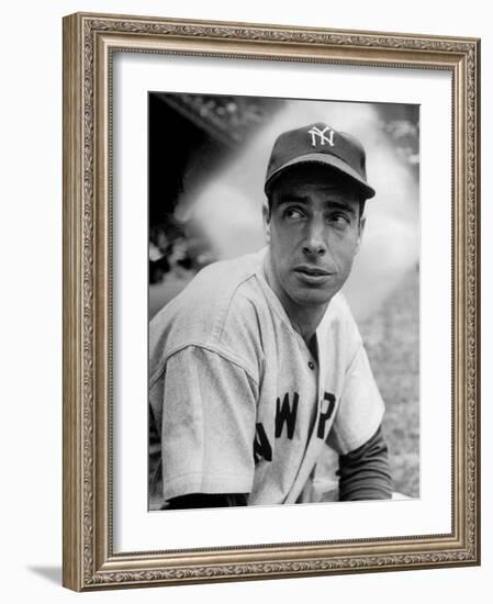 Baseball Player Joe Di Maggio in His New York Yankee Uniform-Alfred Eisenstaedt-Framed Premium Photographic Print