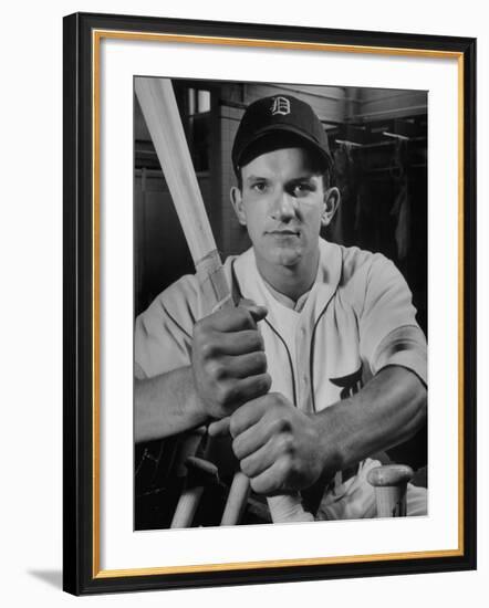 Baseball Player Johnny Groth of the Detroit Tigers Displaying His Powerful Forearms-null-Framed Photographic Print