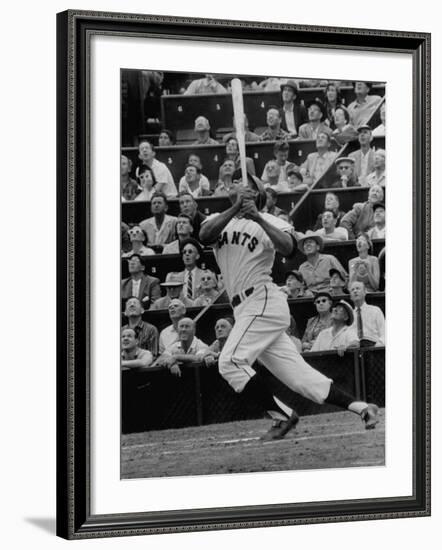 Baseball Player Orlando Cepeda Hitting a Ball-George Silk-Framed Premium Photographic Print