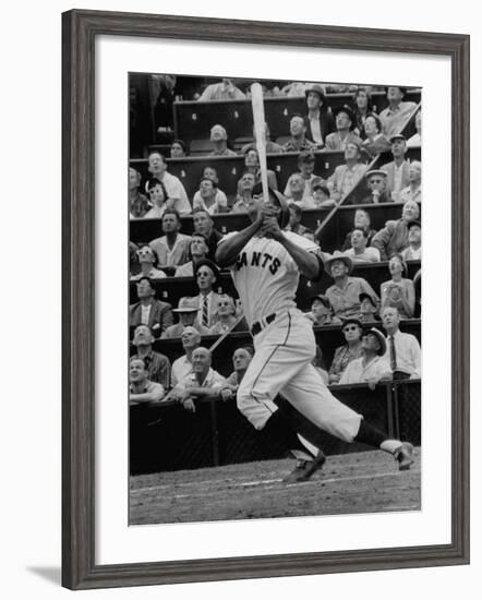 Baseball Player Orlando Cepeda Hitting a Ball-George Silk-Framed Premium Photographic Print