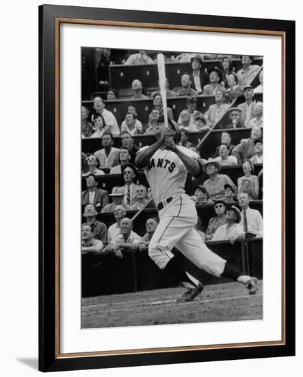 Baseball Player Orlando Cepeda Hitting a Ball-George Silk-Framed Premium Photographic Print