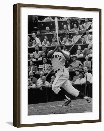 Baseball Player Orlando Cepeda Hitting a Ball-George Silk-Framed Premium Photographic Print