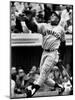 Baseball Player Willie Mays Watching Ball Clear Fence for Home Run in Game with Dodgers-Ralph Morse-Mounted Premium Photographic Print