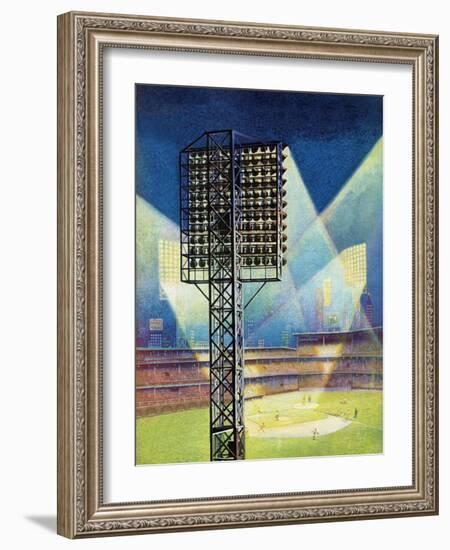 "Baseball Stadium at Night," June 28, 1941-Roy Hilton-Framed Giclee Print