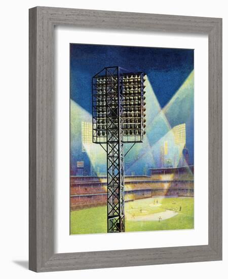 "Baseball Stadium at Night," June 28, 1941-Roy Hilton-Framed Giclee Print