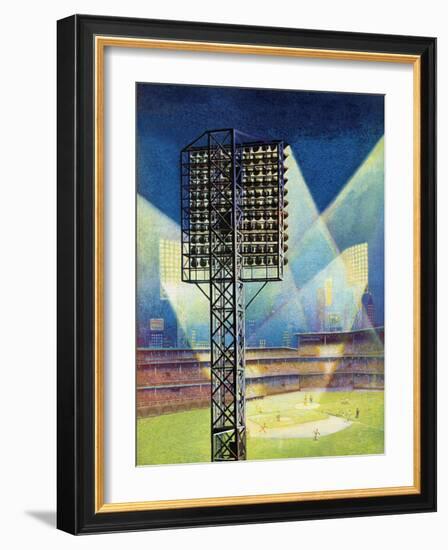 "Baseball Stadium at Night," June 28, 1941-Roy Hilton-Framed Giclee Print