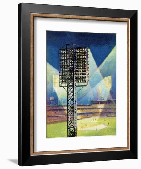 "Baseball Stadium at Night," June 28, 1941-Roy Hilton-Framed Giclee Print