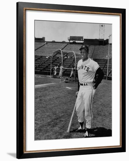 Baseball Star, Willie Mays on the Field-null-Framed Premium Photographic Print