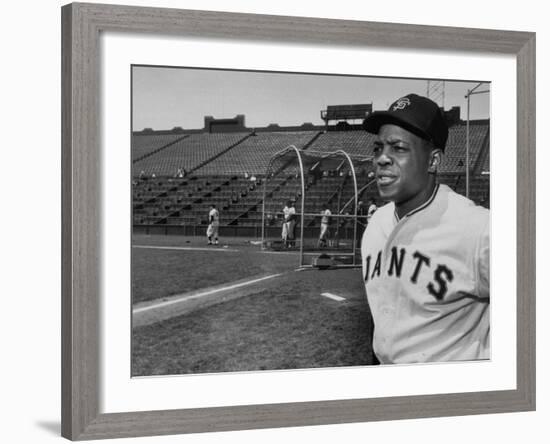 Baseball Star, Willie Mays on the Field-null-Framed Premium Photographic Print