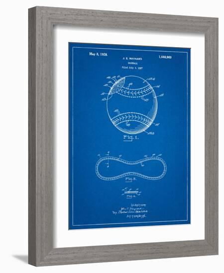 Baseball Stitching Patent-Cole Borders-Framed Art Print