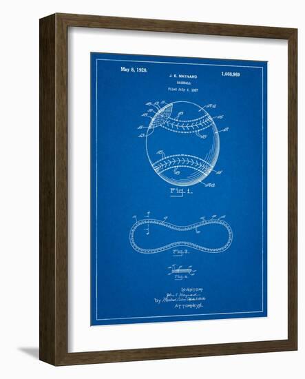 Baseball Stitching Patent-Cole Borders-Framed Art Print