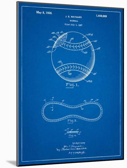 Baseball Stitching Patent-Cole Borders-Mounted Art Print