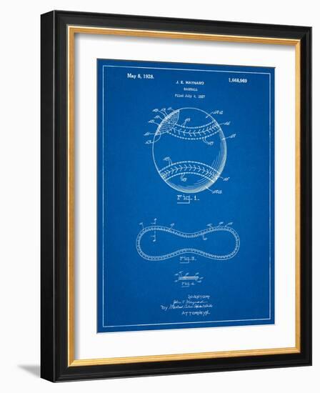 Baseball Stitching Patent-Cole Borders-Framed Art Print