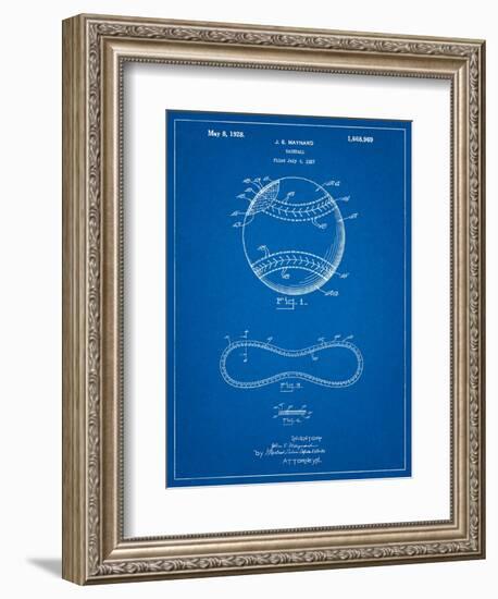 Baseball Stitching Patent-Cole Borders-Framed Art Print