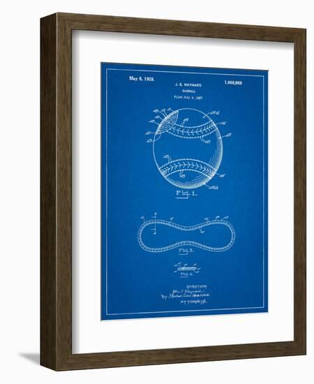 Baseball Stitching Patent-Cole Borders-Framed Art Print