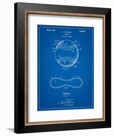 Baseball Stitching Patent-Cole Borders-Framed Art Print