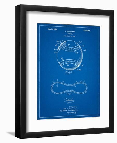 Baseball Stitching Patent-Cole Borders-Framed Art Print