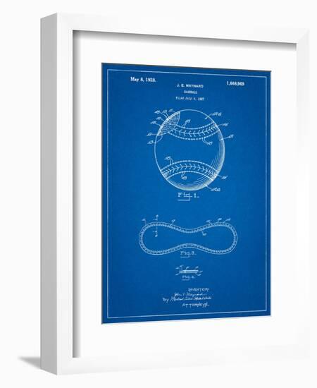 Baseball Stitching Patent-Cole Borders-Framed Art Print