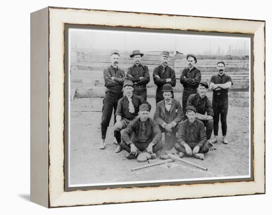 Baseball Team of Railroad Workers in 1889-null-Framed Premier Image Canvas