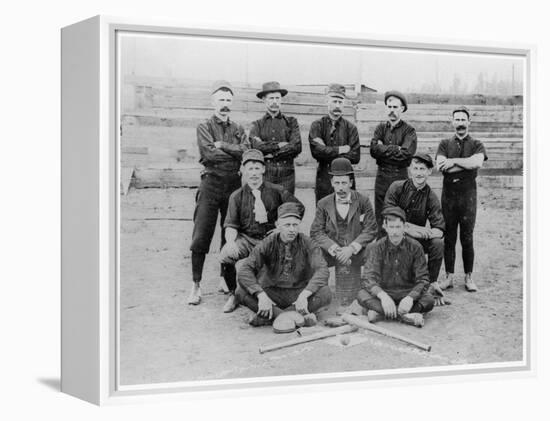 Baseball Team of Railroad Workers in 1889-null-Framed Premier Image Canvas