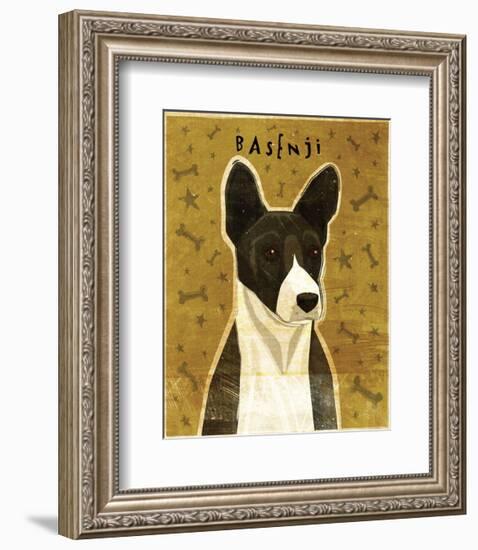 Basenji (Black)-John W^ Golden-Framed Art Print