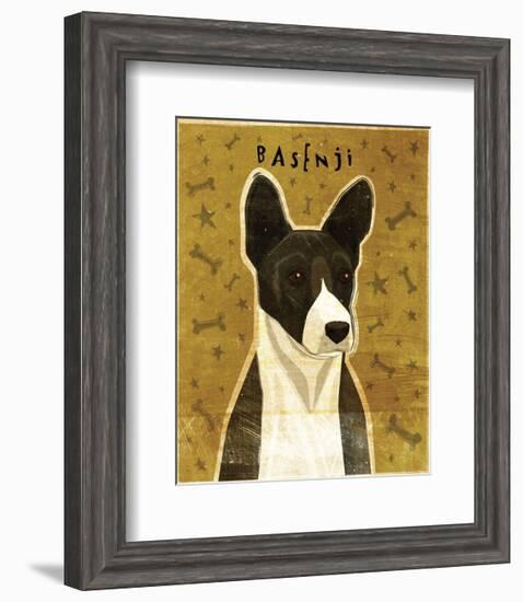 Basenji (Black)-John W^ Golden-Framed Art Print