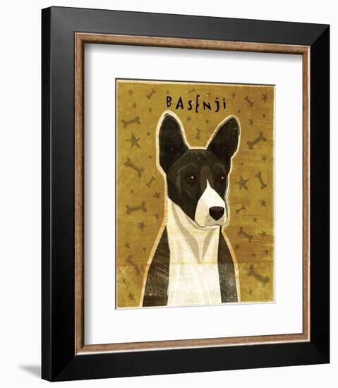 Basenji (Black)-John W^ Golden-Framed Art Print