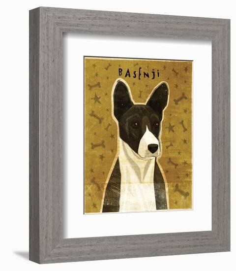 Basenji (Black)-John W^ Golden-Framed Art Print