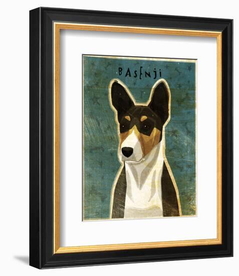 Basenji (Tri-Color)-John W^ Golden-Framed Art Print