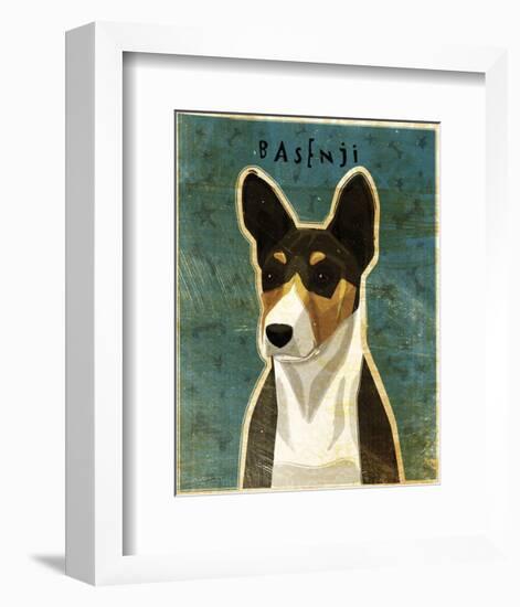 Basenji (Tri-Color)-John W^ Golden-Framed Art Print