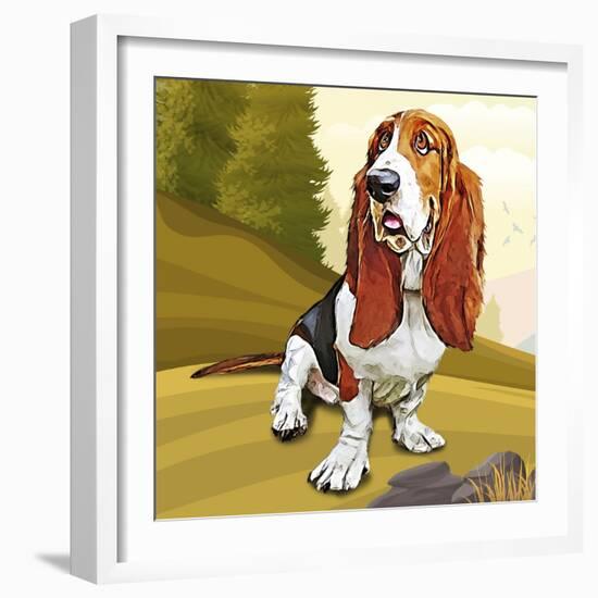 Bashful Basset-Kim Curinga-Framed Premium Giclee Print