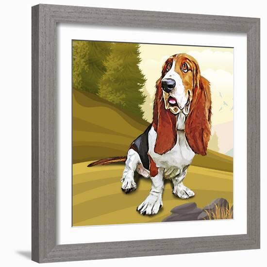 Bashful Basset-Kim Curinga-Framed Art Print