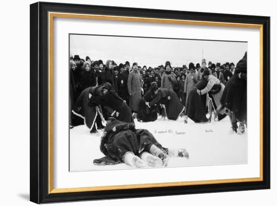 Bashkirs Kuresh Wrestling, Russia, 1913-null-Framed Giclee Print