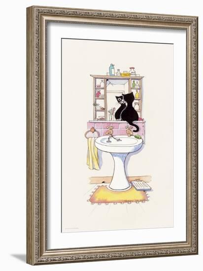 Basil in the Bathroom II-Harry Caunce-Framed Art Print