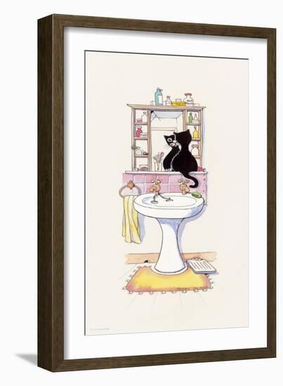 Basil in the Bathroom II-Harry Caunce-Framed Art Print