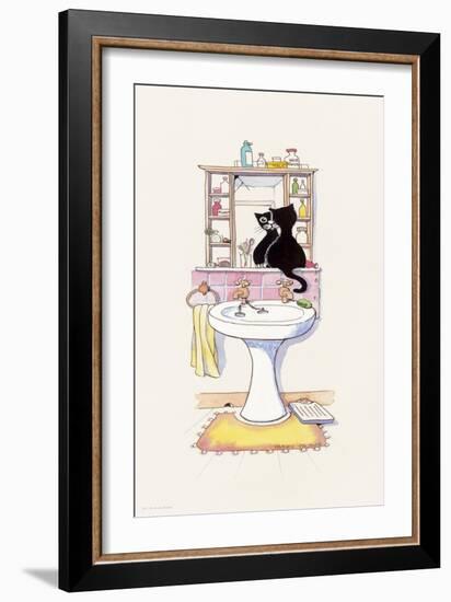 Basil in the Bathroom II-Harry Caunce-Framed Art Print