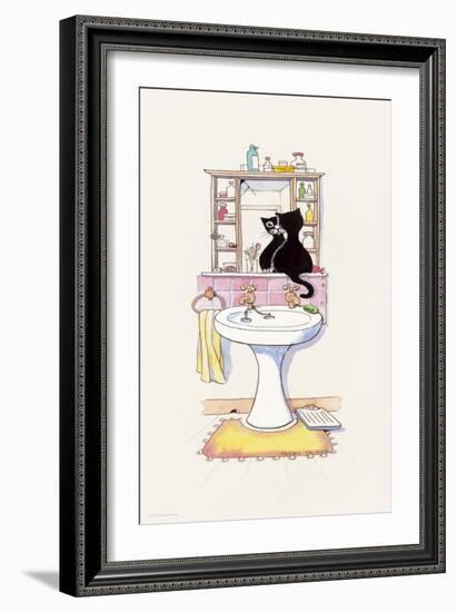 Basil in the Bathroom II-Harry Caunce-Framed Art Print