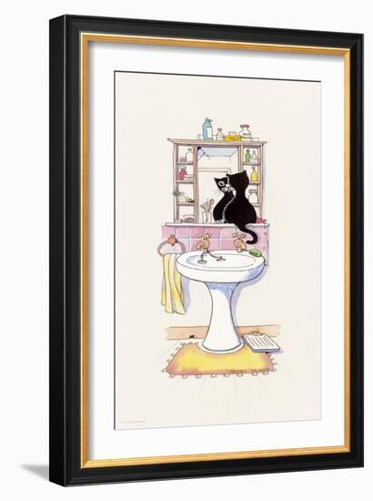 Basil in the Bathroom II-Harry Caunce-Framed Art Print