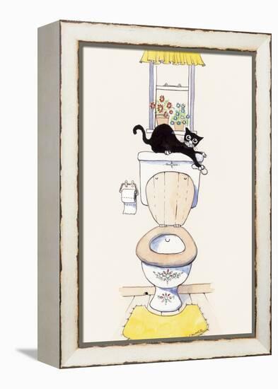 Basil in the Bathroom III-Harry Caunce-Framed Stretched Canvas