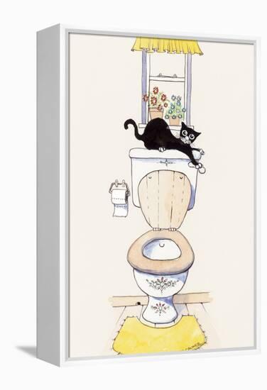 Basil in the Bathroom III-Harry Caunce-Framed Stretched Canvas