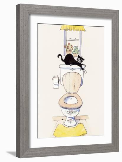 Basil in the Bathroom III-Harry Caunce-Framed Art Print